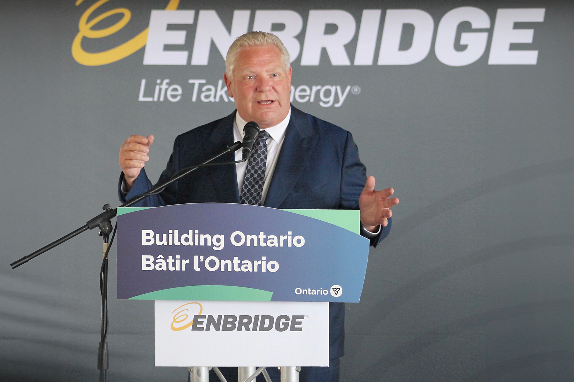 Ontario Premier Doug Ford speaking at the announced Enbridge Gas expansion