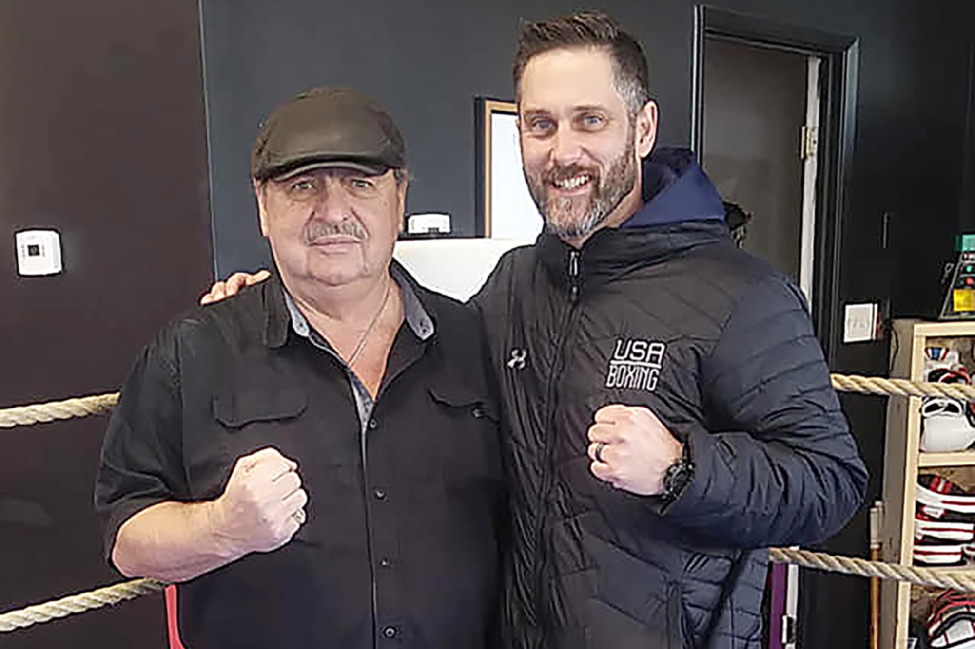 Retired Kingsville boxing coach Doug standing with current U.S. Olympic boxing coach, Chad.