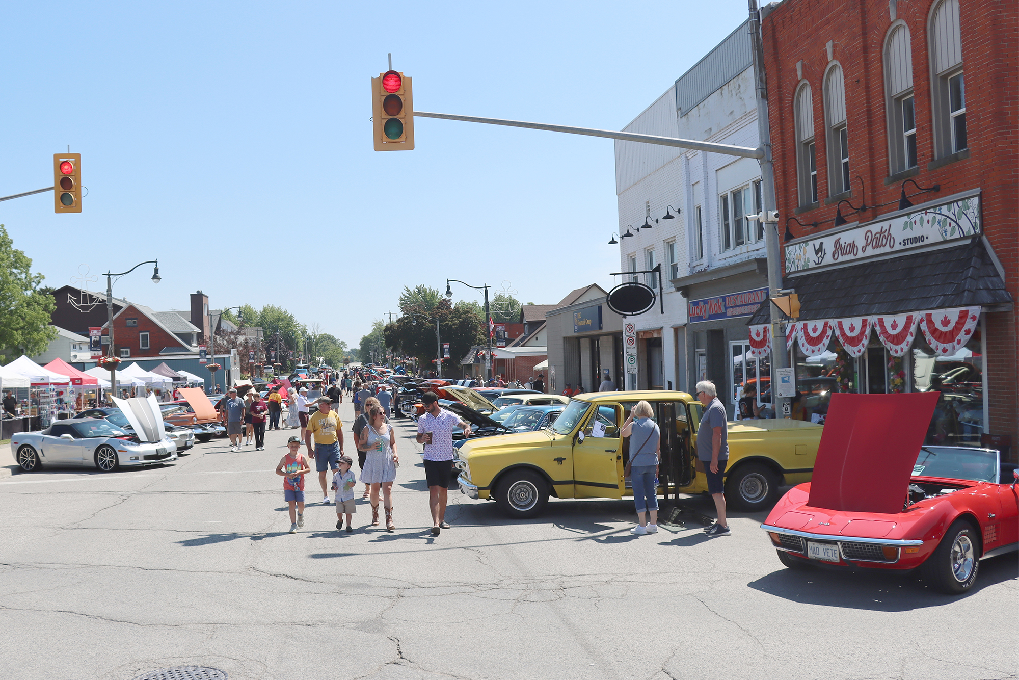 Classic vehicles line the streets during the Fish Festival Car Show in Wheatley.