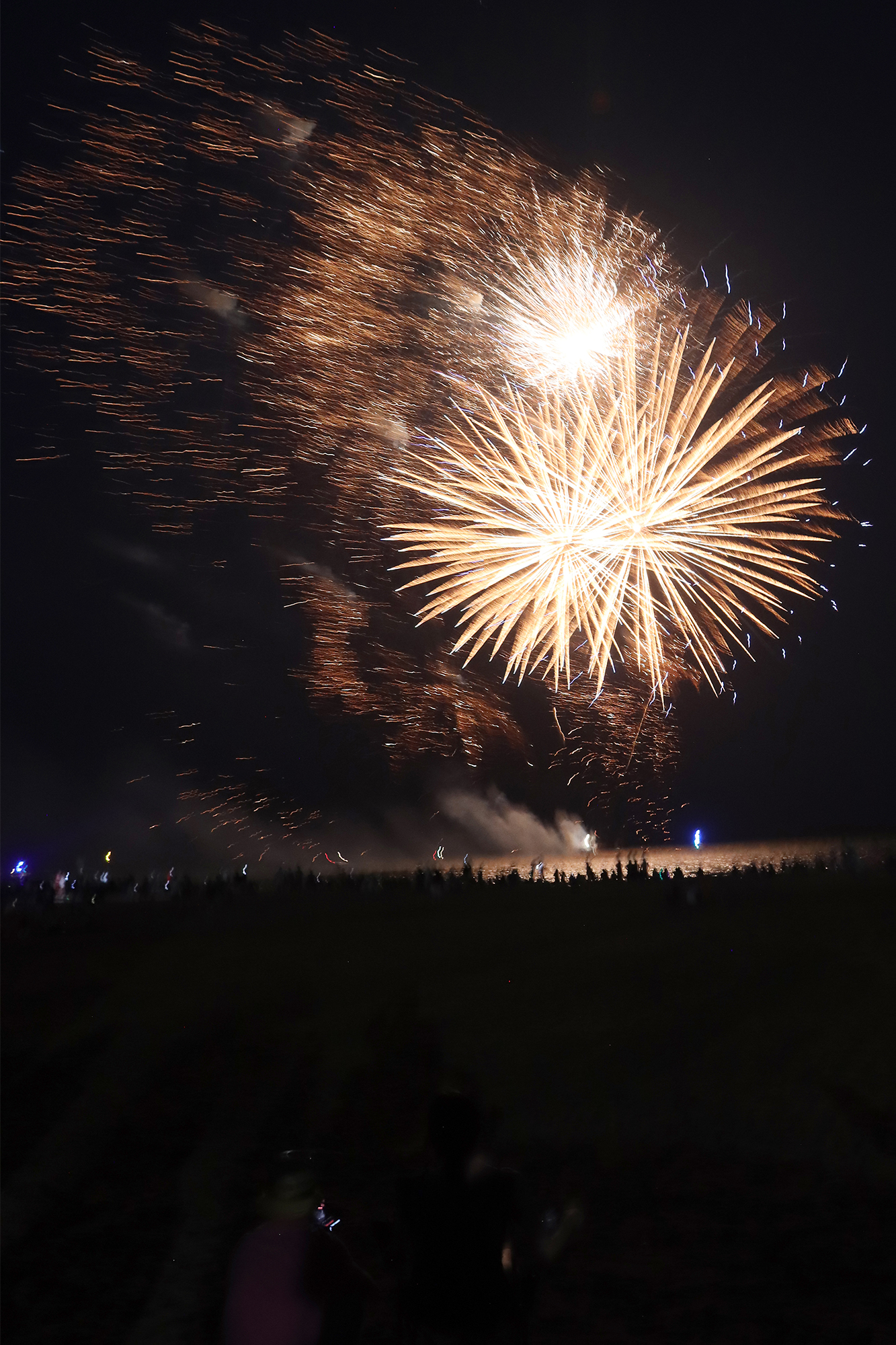Fireworks light up the night sky over Seacliff Park and the beach in Leamington as thousands gather to celebrate Canada Day.