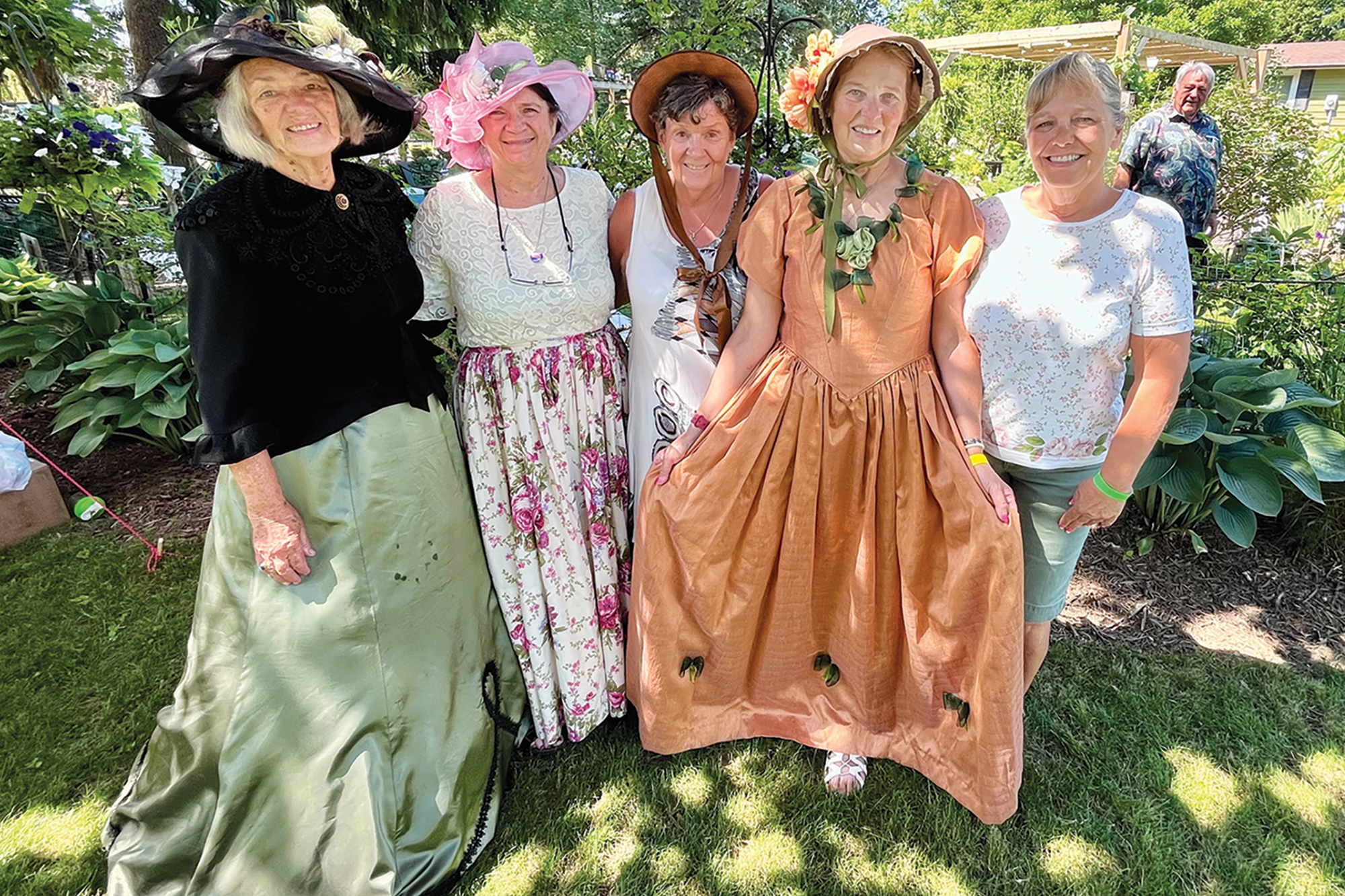 Kingsville Horticultural Society volunteers Annette Cooper, Erika Ferg, Connie Stockwell, Karen Shipp and Janice Emery at the Kingsville Garden Tour.