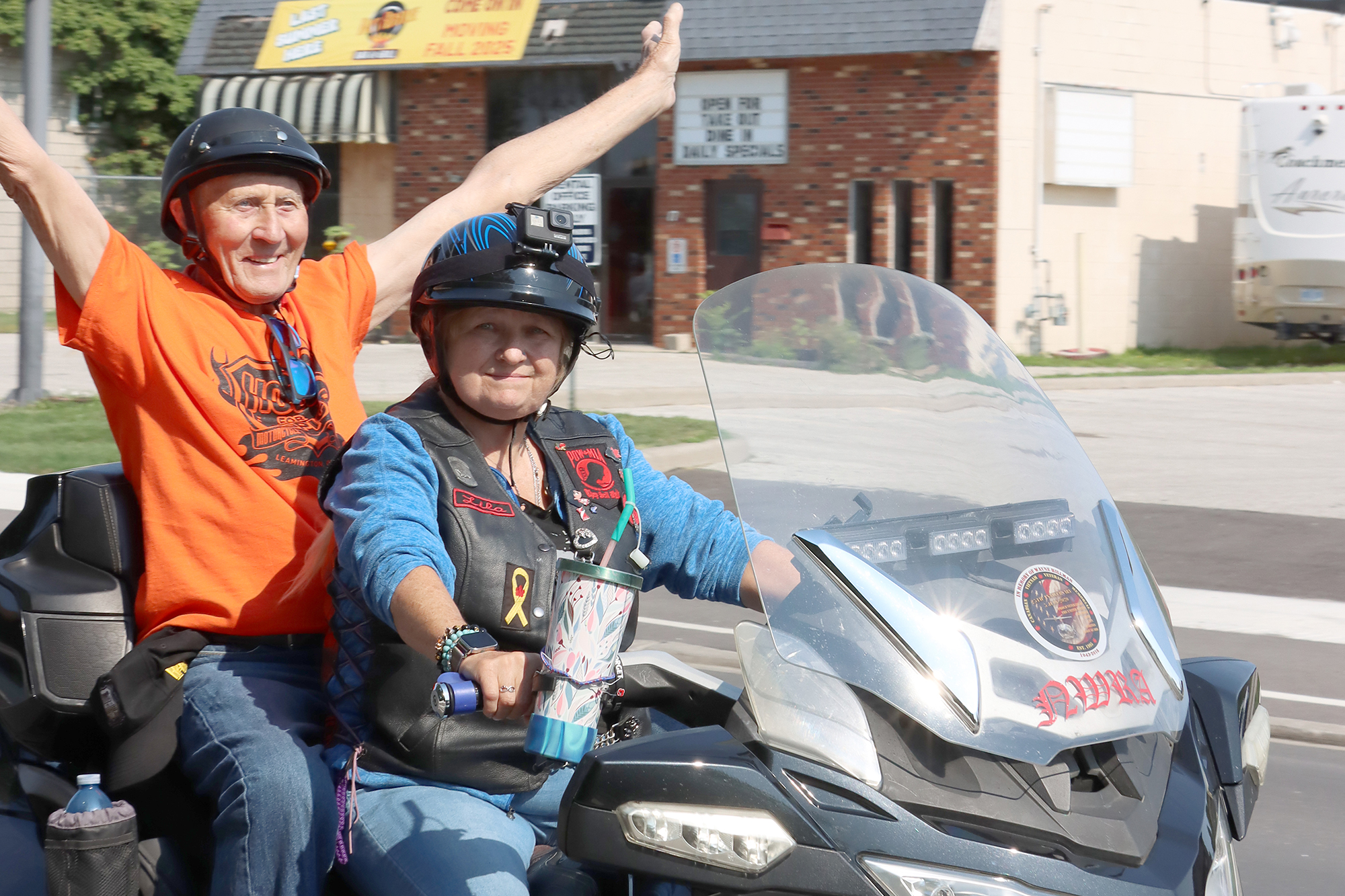 Motorcycle riders take part in a previous Hogs for Hospice rally in Leamington.