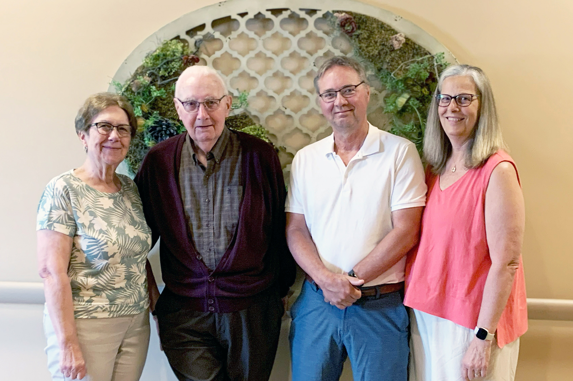 Betty, Homer, Richard and Carol Vandervecht, a family of volunteers at Erie Shores Hospice.