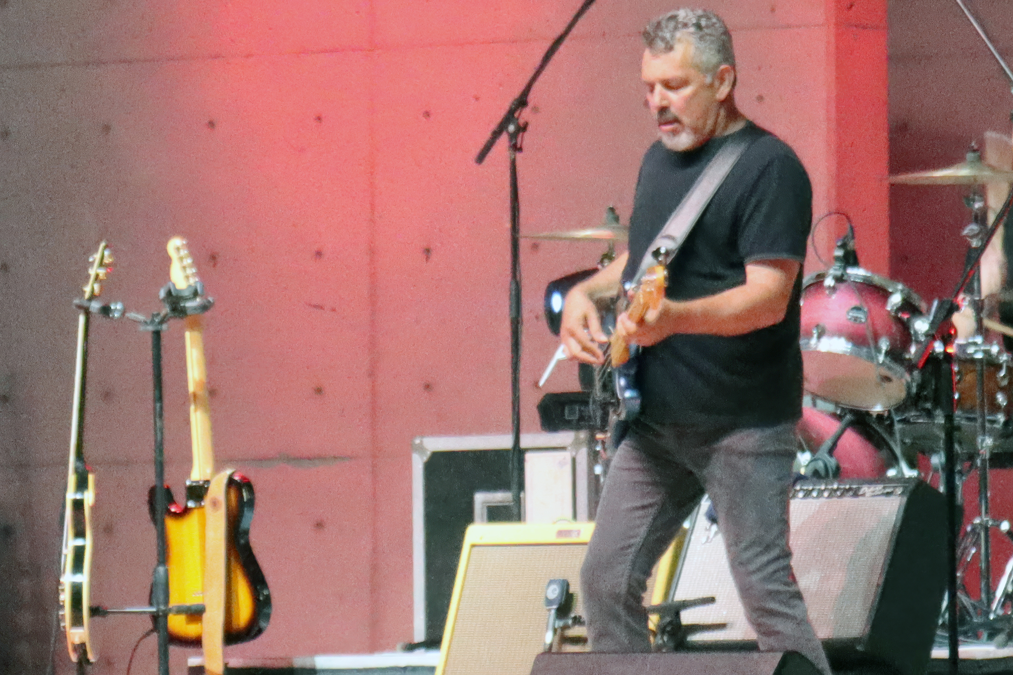 Paul Ferreira performs on bass with Mystic Highway at the Sunset Amphitheatre in Leamington.