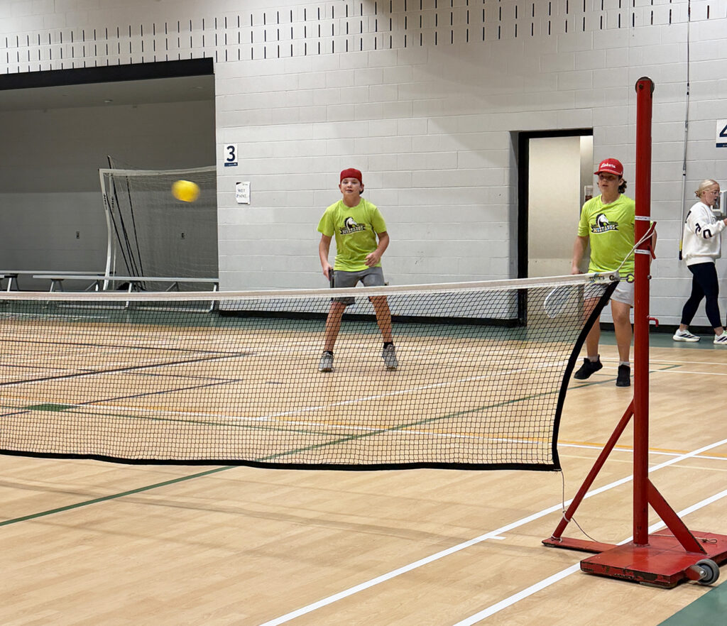 Gore Hill students Connor Froese and Karter Bell keep their eyes on the ball during tournament play.